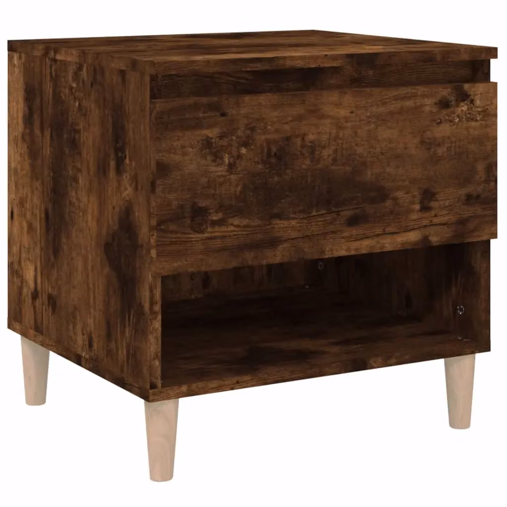 Berkfield Home Smoked Oak Bedside Table in Brown, W/D/H: 50 x 46 x 50 cm – 2
