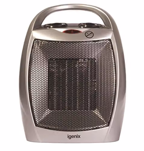 Igenix IG9030 Ceramic Electric Low Energy Fan Heater with 2 Heat Settings and Cool Fan Setting, Silver – 1