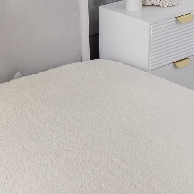 Snug City White Fleece Cot Mattress Protector, W/D/H: 60 x 120 x 15 cm