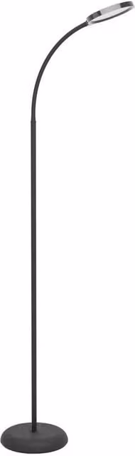 Loops Modern Black LED Arc Floor Lamp with Bulb Included