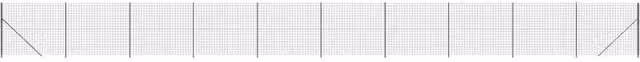 Berkfield Home PVC-Coated Steel Wire Mesh Fence with Flange, Anthracite Black, W: 25 m, H: 1.6 m