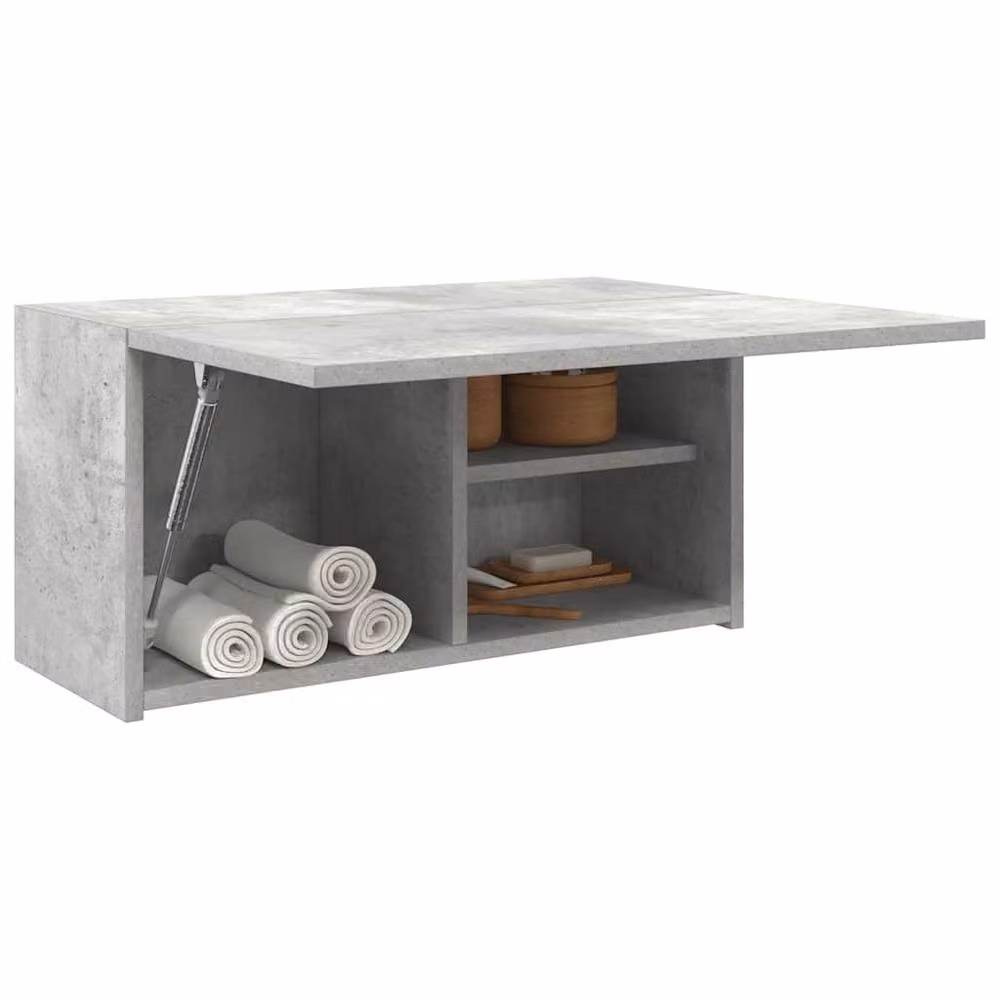 Berkfield Home Decorative Bathroom Wall Cabinet in Concrete Grey, W: 60 cm, D: 25 cm, H: 30 cm – 2