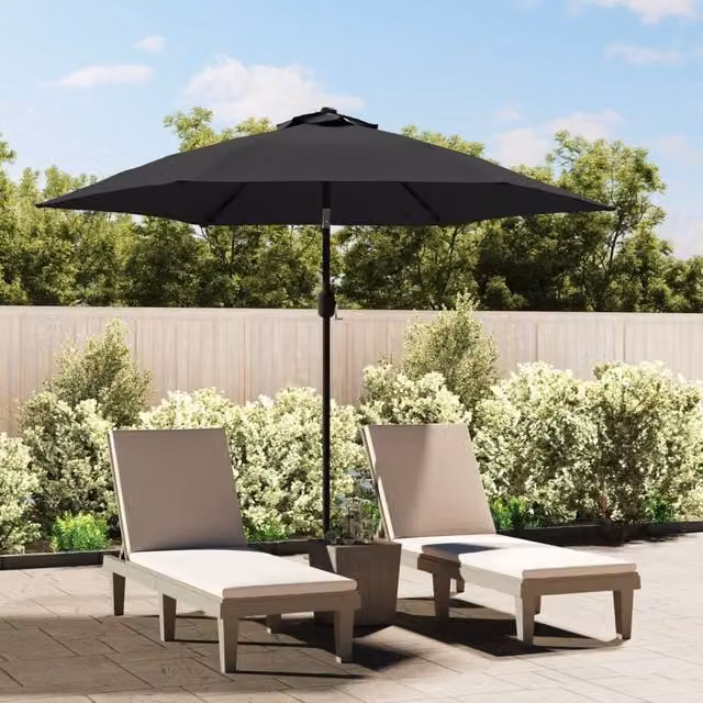 Berkfield Home Outdoor Parasol with Steel Central Pole, Anthracite and Black, Diameter: 300 cm – 1