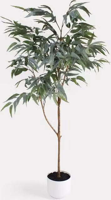 Blooming Artificial Blue Gum Eucalyptus Tree in Blue and Green, Height: 182.88 cm