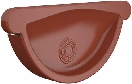 Lindab Red Galvanised Steel Half Round Self-Locking Gutter Stop End 125mm
