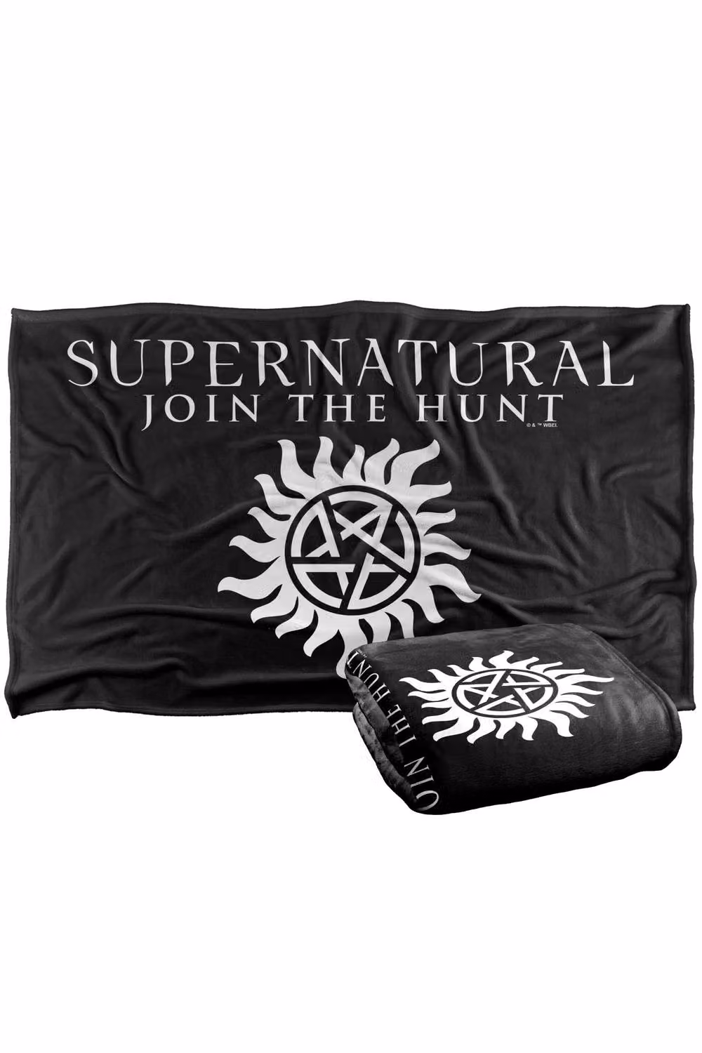 Warner Bros. Supernatural Logo Silky Touch Super Soft Fluffy Polyester Throw Blanket in Black and Multicolour, Large – 2