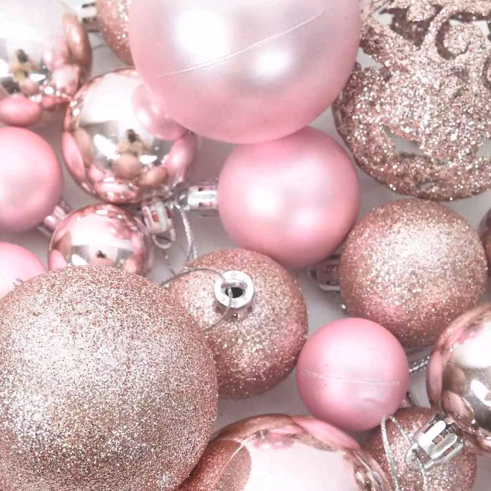 Berkfield Home 111 Piece Pink Christmas Bauble and Tree Topper Set – 4