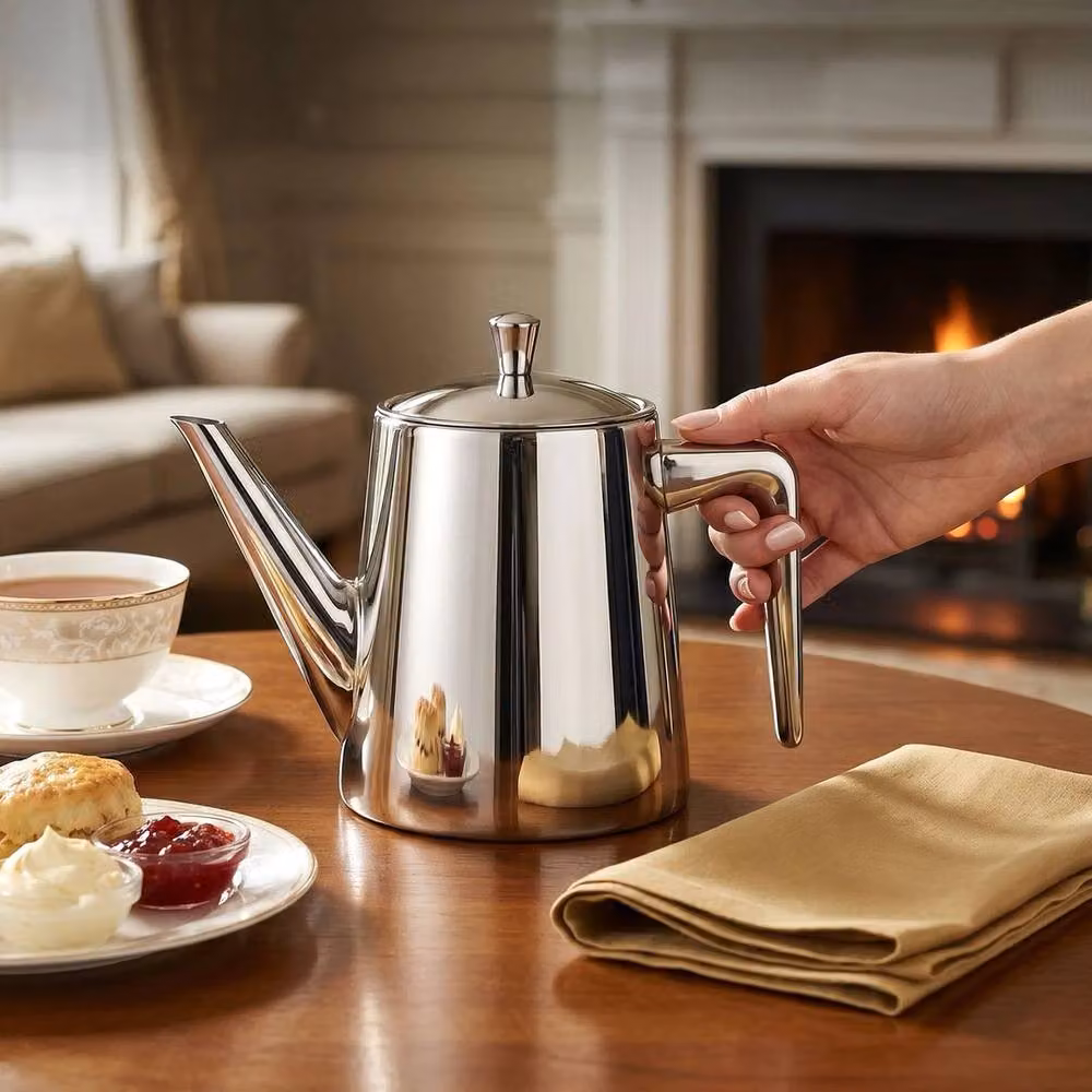 Havendro 304 Stainless Steel Stovetop Teapot with Infuser and Drip-Free Spout, Silver – 3