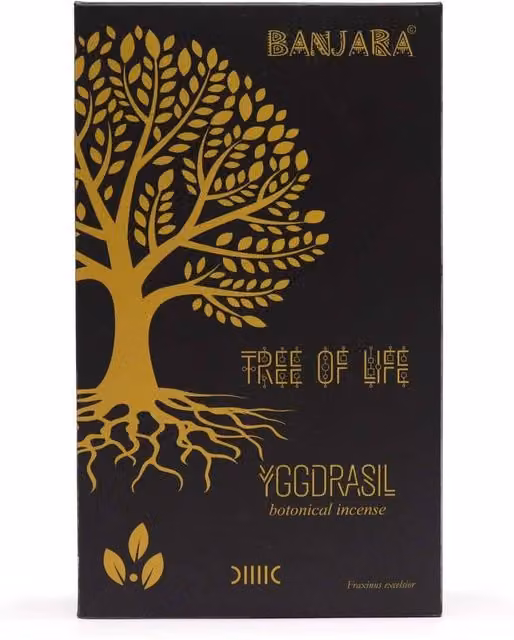 KDMD Banjara Yggdrasil Tree Incense Sticks, Woody and Floral Fragrance, 12g, Brown and Black