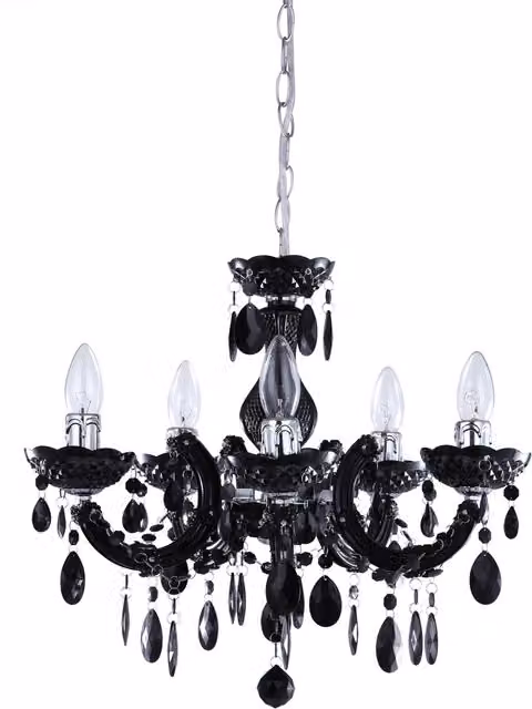 Litecraft Marie Therese 5 Light Chandelier in Black