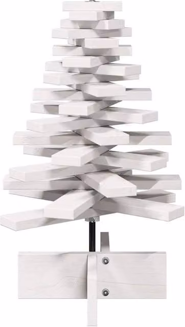 Berkfield Home White Wooden Tabletop Christmas Tree, Height: 60 cm, Width: 40 cm, Depth: 40 cm – 1