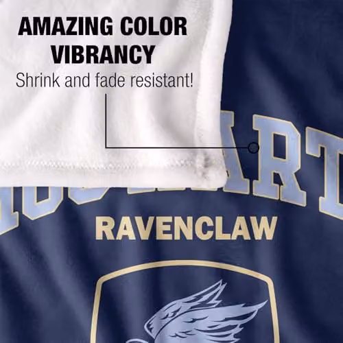 LOGOVISION Harry Potter Hogwarts Ravenclaw Alumni Super Soft Silky Touch Fleece Throw Blanket, Blue/Multicolour, W: 91.44 cm, L: 147 cm – 3