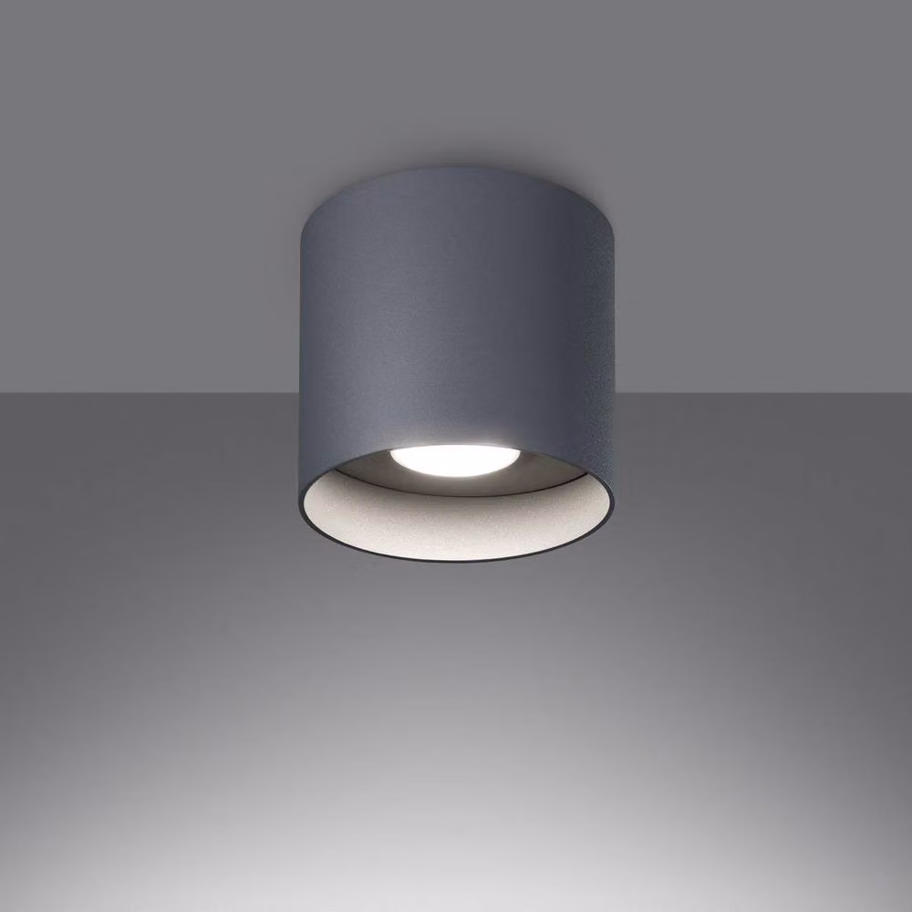 Sollux Lighting Mika Round Minimalist Ceiling Lamp in Grey, W/D/H: 11 x 12 x 12 cm – 2