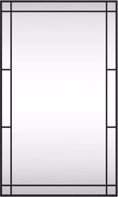 Berkfield Home Rectangular Wall Mirror in Black Metal and Glass, W: 60 cm, H: 100 cm