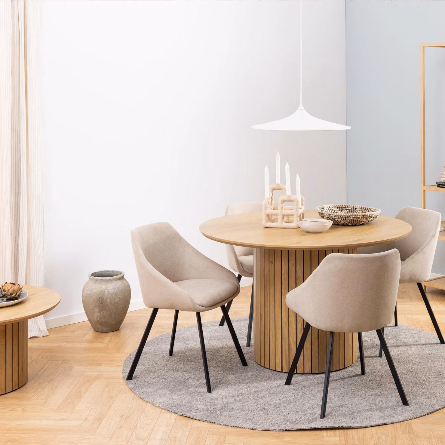 Furniture To Go Yale Round Rustic Oak Dining Table in Brown – 2
