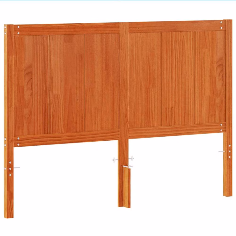 Berkfield Home Solid Pine Wood Headboard in Wax Brown, Width: 150 cm – 3