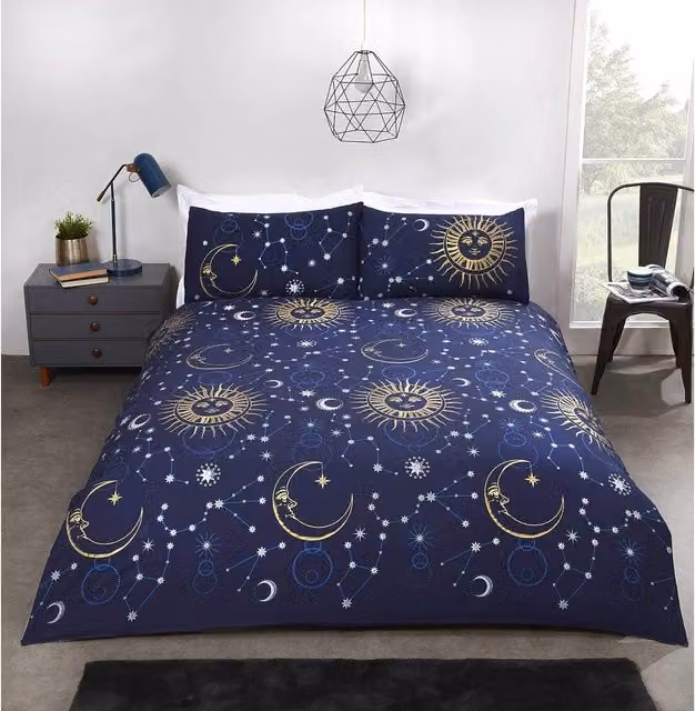 Rapport Celestial Stars Duvet Cover Set, Blue, 90 x 200 cm