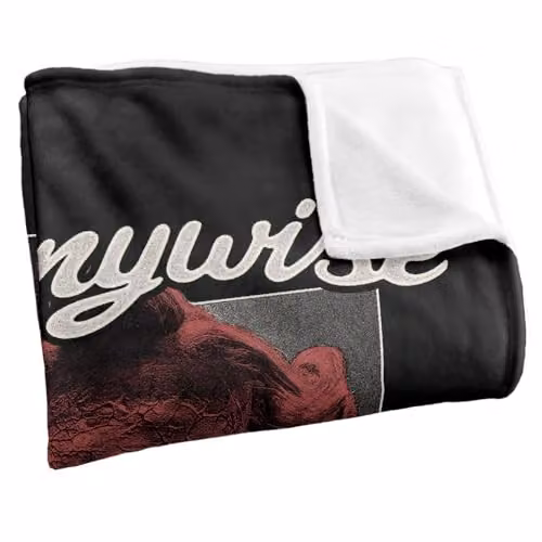 LOGOVISION Welcome to Derry Pennywise What Are You Silky Touch Super Soft Fleece Throw Blanket, W/D/H: 91.44 x 91.44 x 147.32 cm – 2
