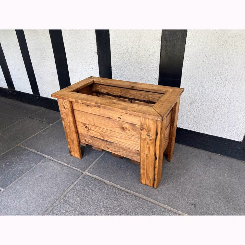 Charles Taylor Pack of 2 Rectangular Regular Trough Raised Beds in Light Brown – 3