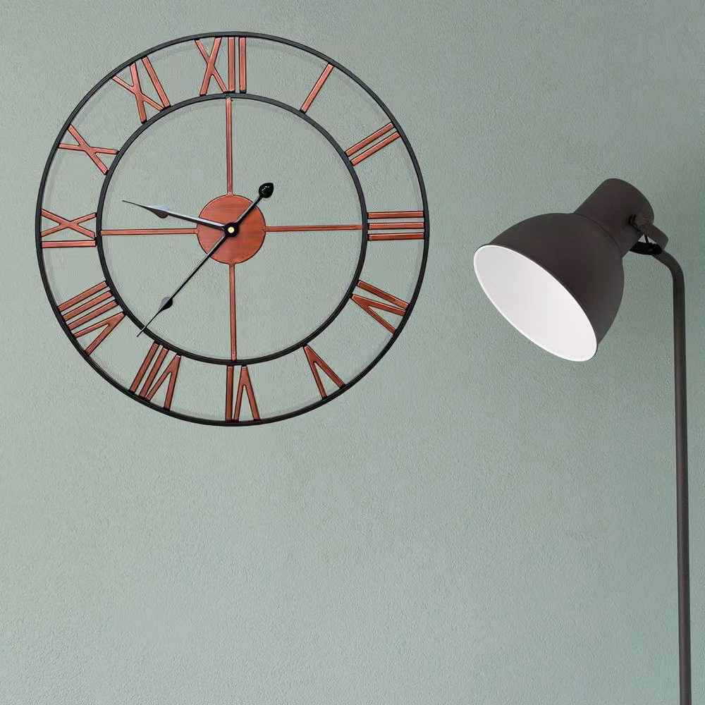 Crystals Bronze Metal Round Analog Garden Wall Clock, Diameter: 60 cm – 4