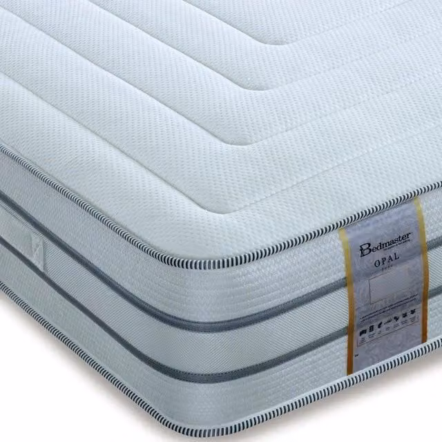 Bedmaster Opal 2000 Hybrid Pocket Sprung Reflex and Latex Foam Mattress in White, W/D/H: 140 x 200 cm