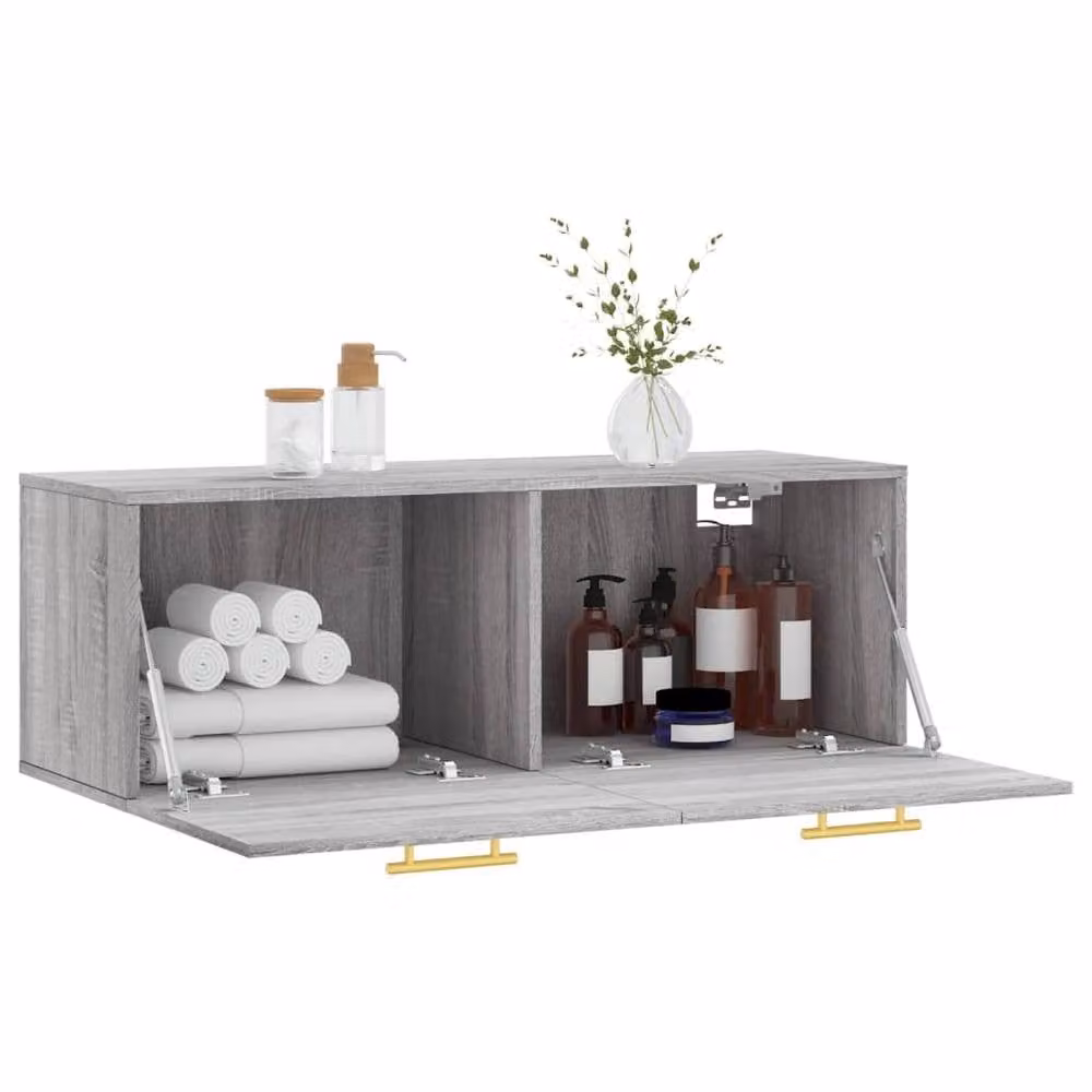 Berkfield Home Wall Mounted Cabinet in Grey Sonoma, W/D/H: 100 x 36.5 x 35 cm – 3