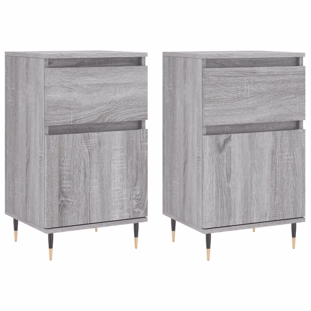 Berkfield Home Set of 2 Grey Sonoma Sideboards, W/D/H: 40 x 35 x 70 cm – 2