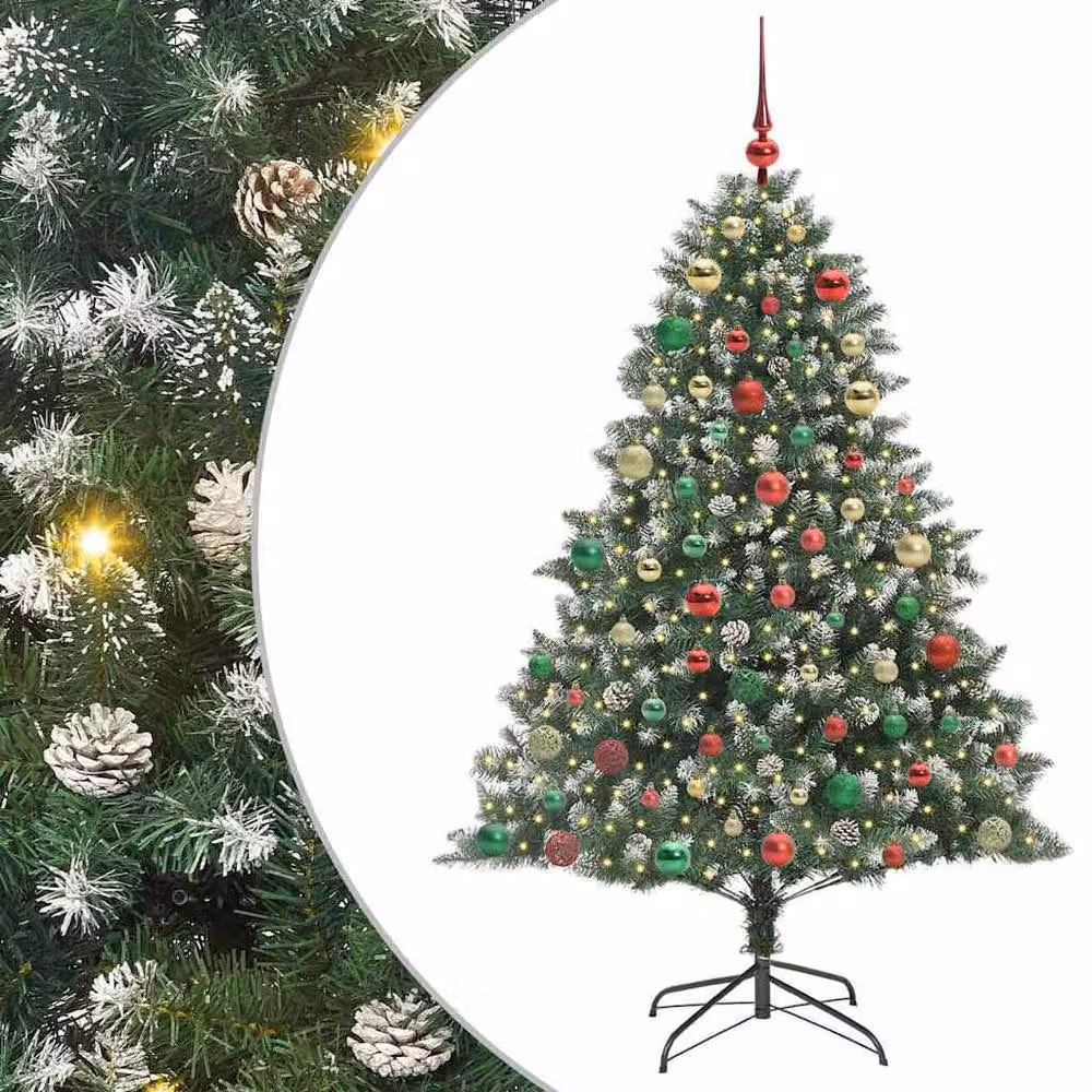 Berkfield Home Artificial Christmas Tree in Green, W/D/H: 126 x 126 x 180 cm – 2