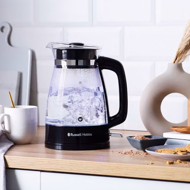 Russell Hobbs Classic Glass Kettle, 1.7 l, Black