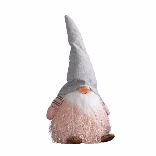 Samuel Alexander 30cm Christmas Male Gonk with LED Light in Grey and Pink – 4