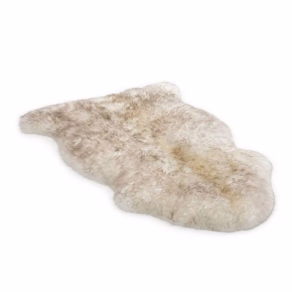 Infinity Leather White Natural Wool Single Sheepskin Rug, W: 90 cm, D: 60 cm – 2