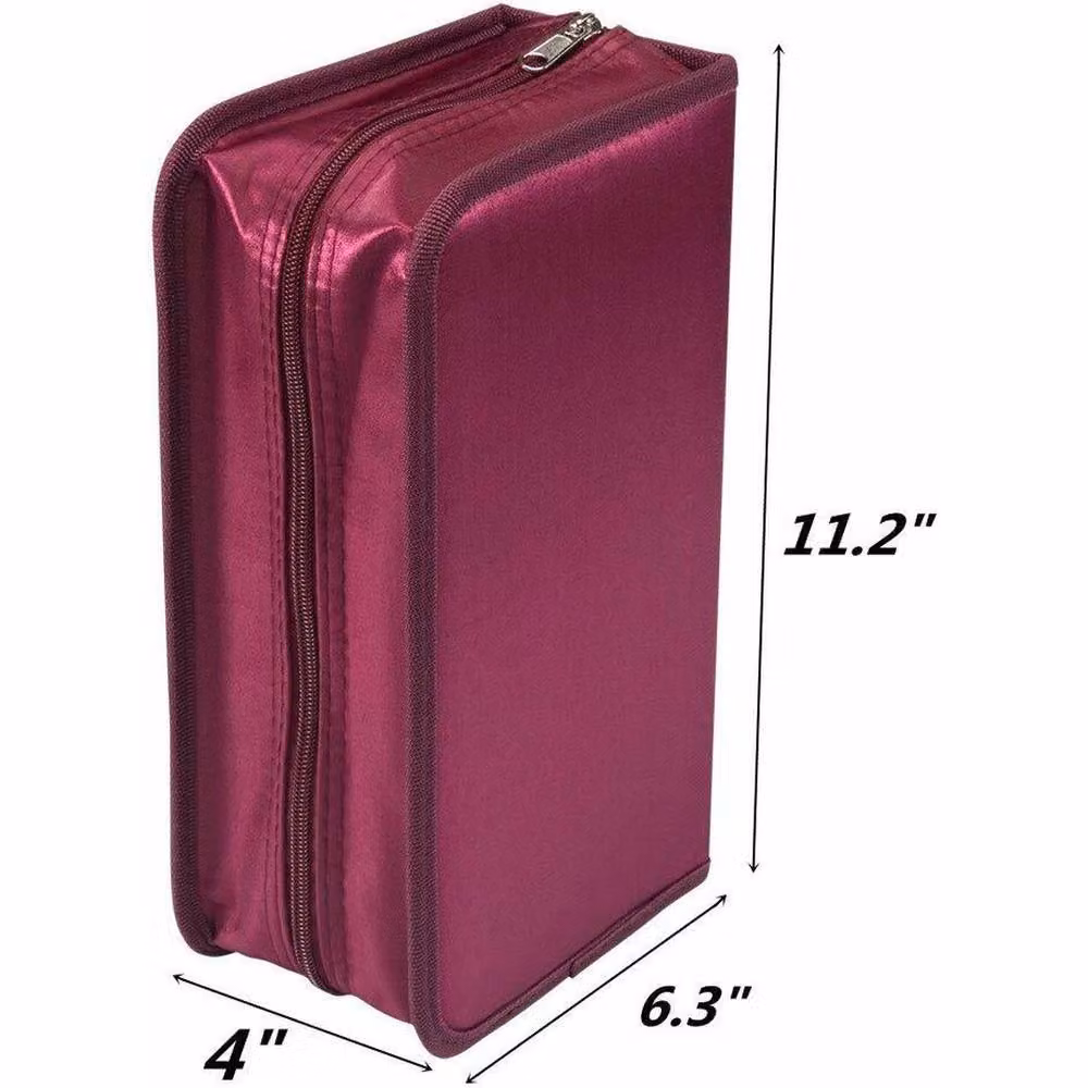 FLAVORA Rose 128 CD DVD Case Wallet in Burgundy Fabric – 2