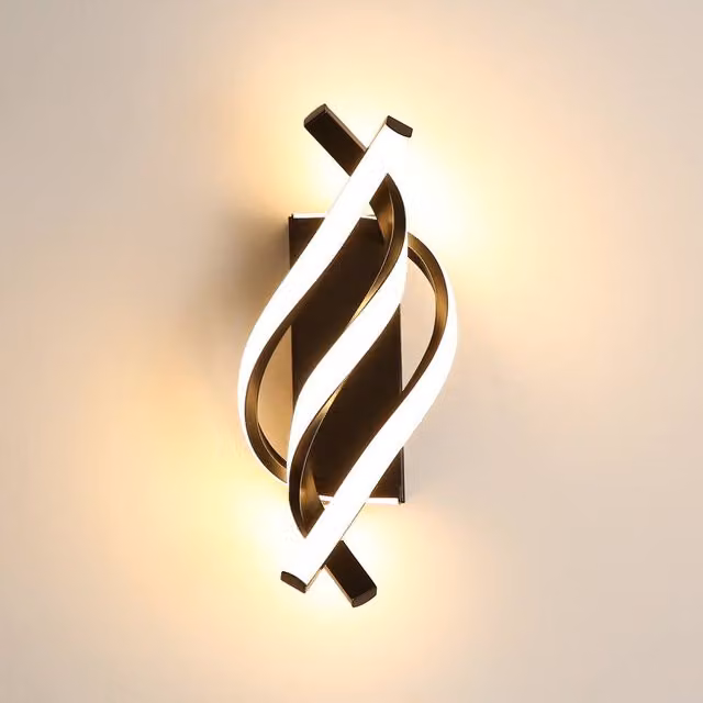 Pheashine Black Curved LED Wall Light, 18W, 3000K Warm White, 1440LM, 36 cm – 1
