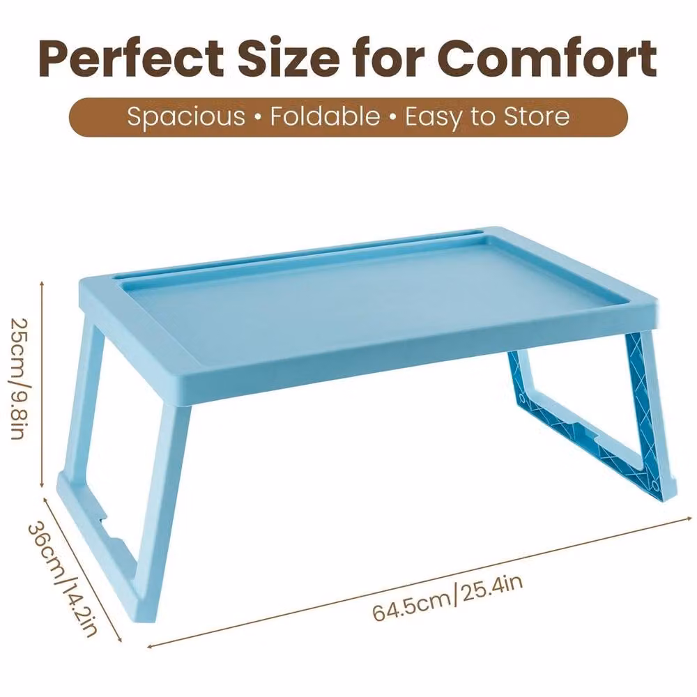 FORGEVIO Blue Plastic Folding Bed Tray Table – 2