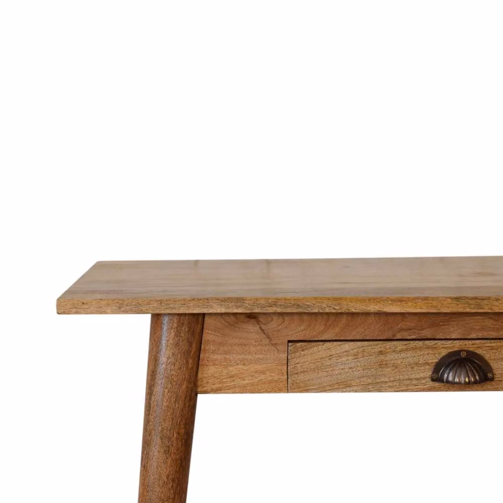Wyld Haus Grasse Scandi Mango Wood Writing Desk with Drawer, Brown, W/D/H: 80 x 35 x 77 cm – 4