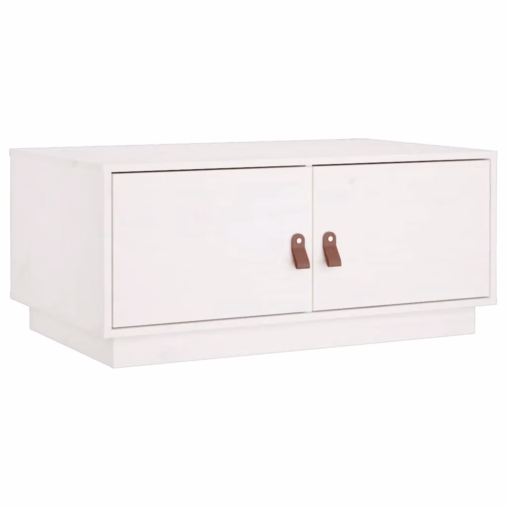 Berkfield Home White Rustic Pine Coffee Table, W/D/H: 80 x 50 x 35 cm – 2