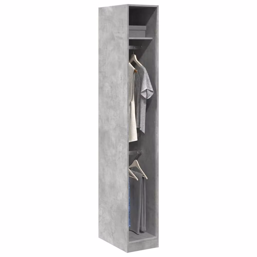 Berkfield Home Minimalist Wardrobe in Concrete Grey, W/D/H: 30 x 50 x 200 cm – 2