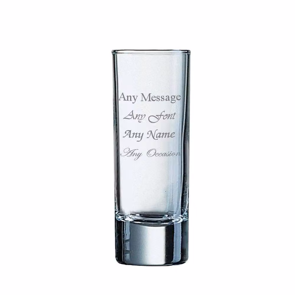 Uniqueful Personalised Tall Heavy Base Shot Glass, 60ml, Clear – 2