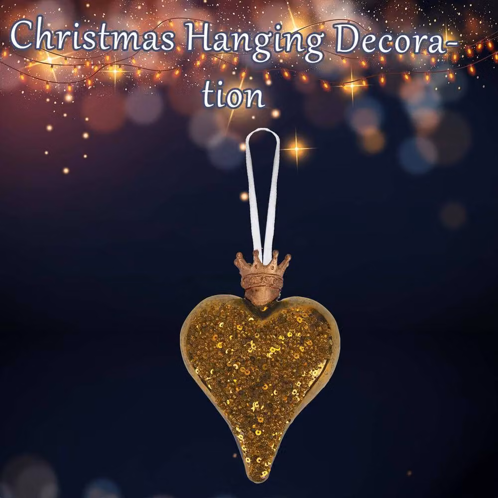 VFM e-Store Gold Christmas Hanging Heart Pendant Decoration W: 13 cm, H: 10 cm – 3