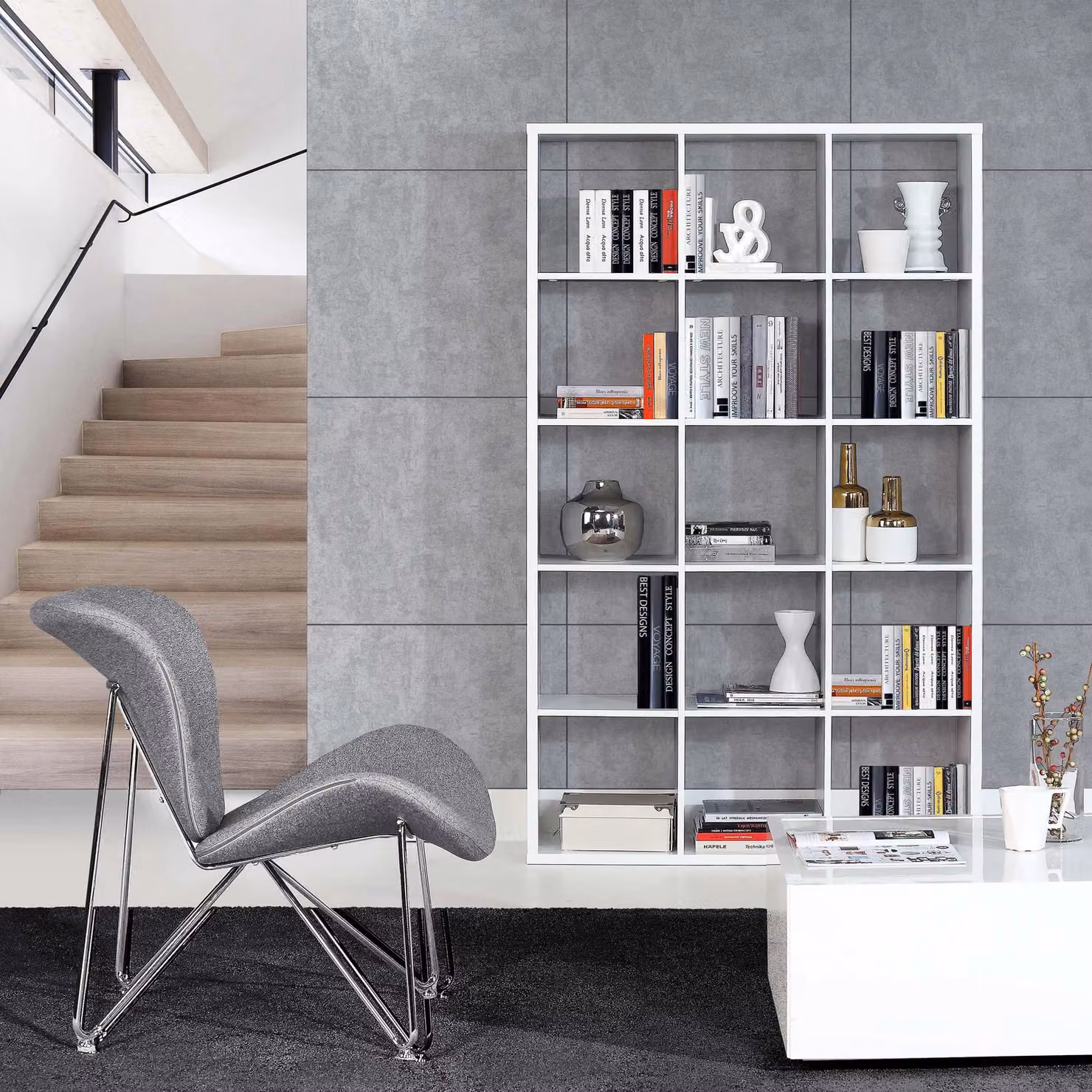 Furniture To Go Mauro 3x5 Cube Storage Unit in White – 2