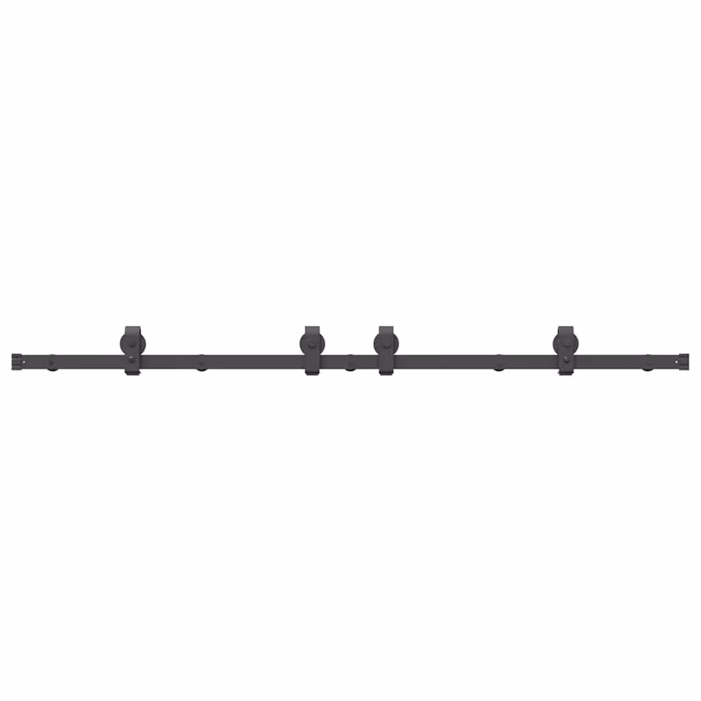 Berkfield Home Matt Black Steel Sliding Door Hardware Kit, 183 cm