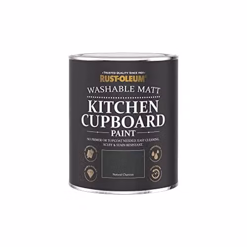 Rust-Oleum Water-Based Kitchen Cupboard Paint in Matt Finish, Black, 0.75 l – 4