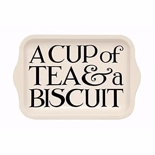 Emma Bridgewater Black Toast Small Rectangular Tin Tray, Black, W: 24.0 cm, D: 15.9 cm, H: 1.5 cm