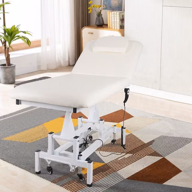Livingandhome Professional Portable Electric Massage Table in White
