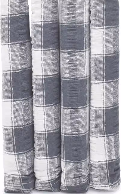 Kitchen Trends Grey Gingham Check Seersucker Napkins, Set of 4