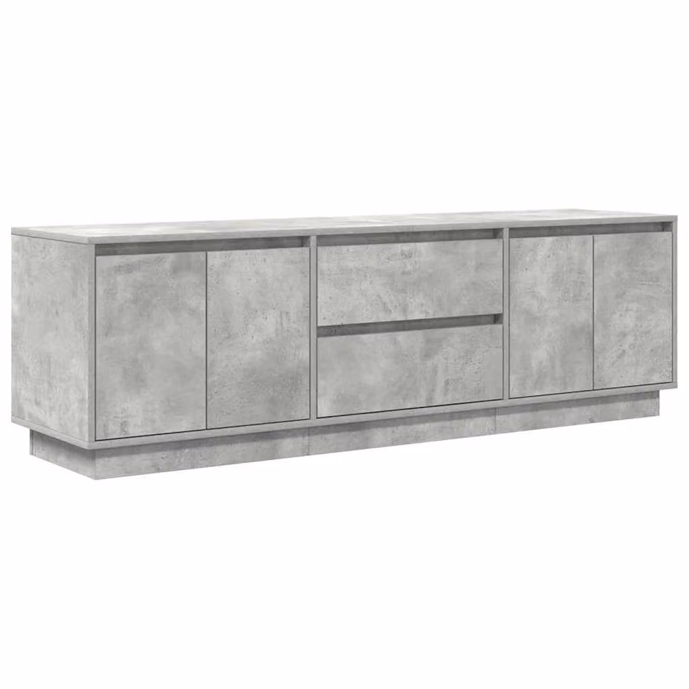 Berkfield Home Modern TV Cabinet with LED Lights in Concrete Grey, W: 160.5 cm, D: 41 cm, H: 50 cm – 2