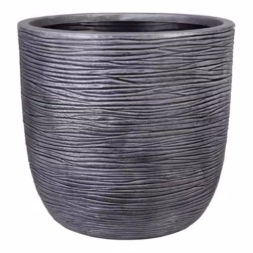 Strata Amalfi Round Plastic Plant Pot in Pewter Grey, Small