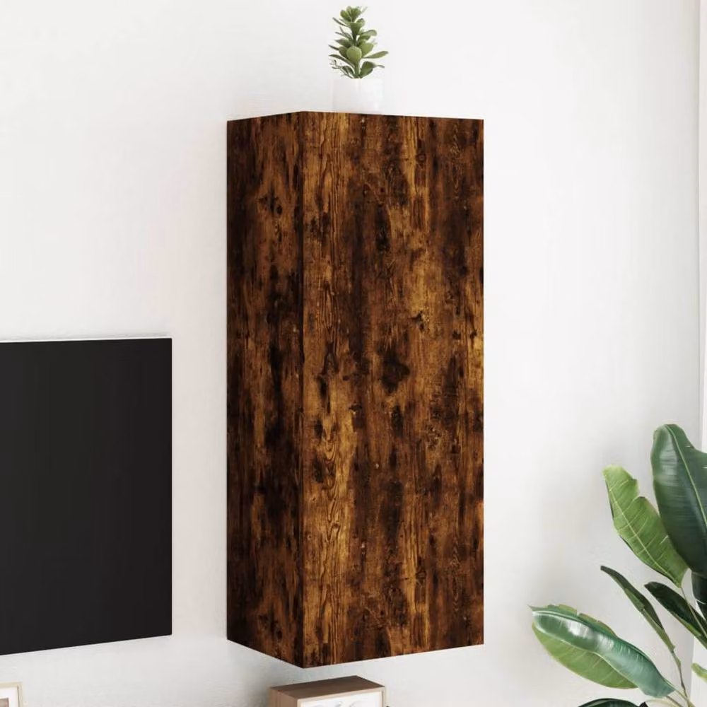 Berkfield Home Smoked Oak TV Wall Cabinet, Brown, W/D/H: 40.5 x 30 x 102 cm – 2