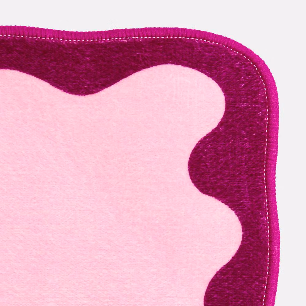 OHS Bow Velvet Bath Mat Soft Absorbent Shower Rug in Burgundy – 4