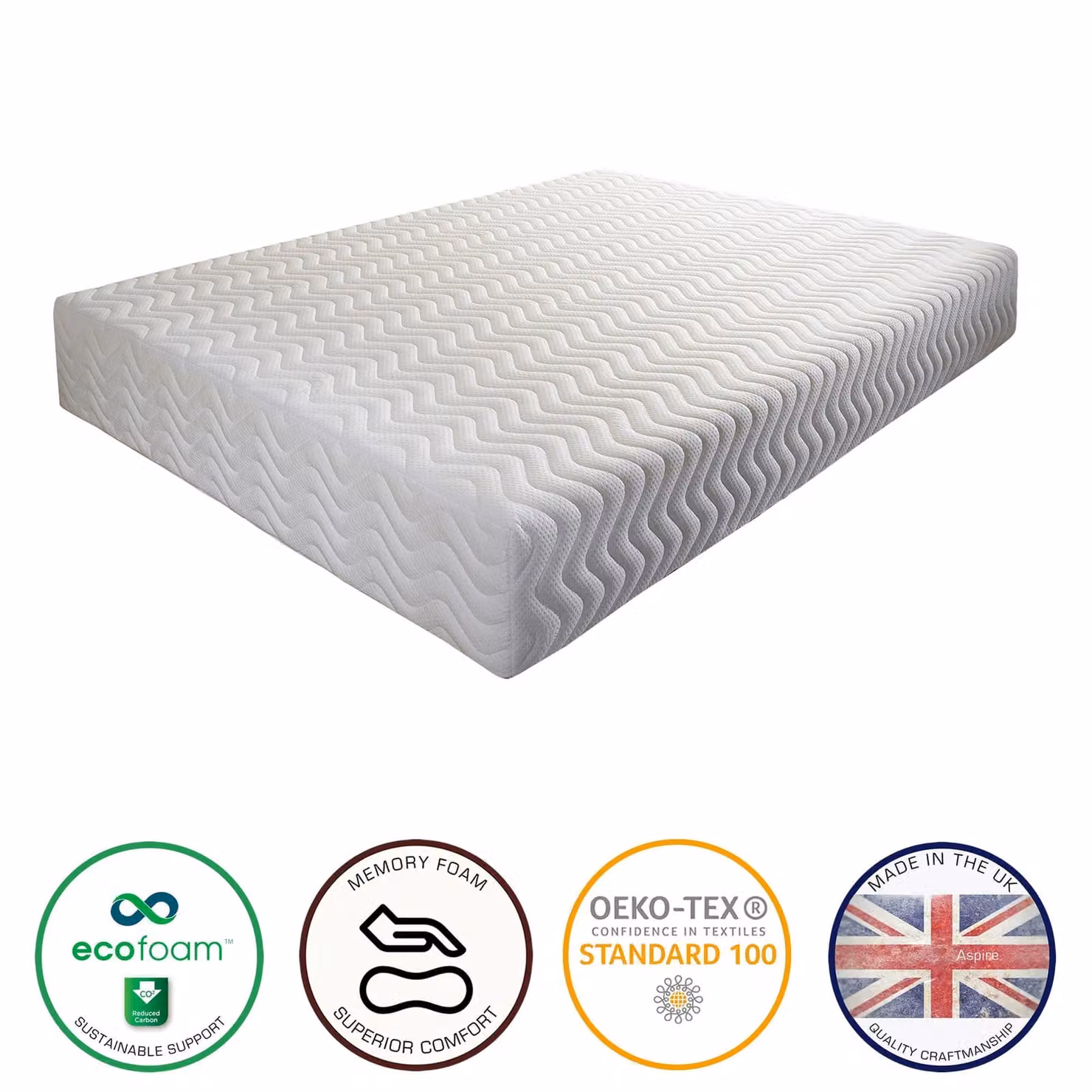 Aspire Otho Anti Allergy Kids Comfort Foam Mattress in White, W/D/H: 120 x 200 x 20 cm – 2